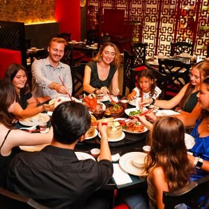 Golden Monkey Sanur dining with family